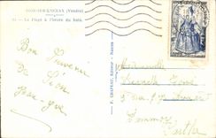 VINTAGE POSTCARD Sion On the Ocean the beach per hour of the bath