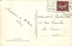 POSTAL Servan santo de la VENDIMIA el padre del St del puerto y la torre de Solidor