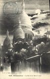 CPA Paris Montmartre La Rue De La Barre La Nuit Sacre Coeur 
