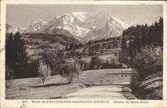 VINTAGE POSTCARD Route De Sallanches Combloux Megeve Chains Of Mont Blanc