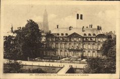POSTAL Estrasburgo de la VENDIMIA la comisaría de policías general y la catedral