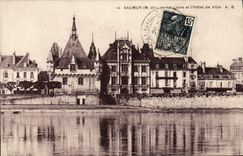 VINTAGE POSTCARD Saumur the Loire And I' Town hall