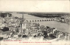 VINTAGE POSTCARD Saumur Seen from Top Of the Castle