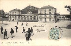 VINTAGE POSTCARD Saint Nazaire Train station