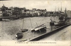 VINTAGE POSTCARD Pornic the Port Seen Of the Cornice De Gourmalon Boats
