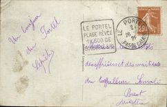 POSTAL Portel de la VENDIMIA una esquina de la playa