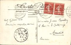 POSTAL Metz de la VENDIMIA el edificio de la oficina de correos y la estación de tren