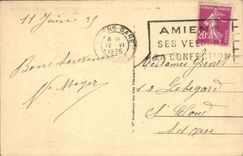 VINTAGE POSTCARD Amiens the Cathedral the Great nave Amiens Flame Its Clothes industry