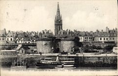 CPA Saint Malo Les Quais Et La Grande Porte Bateau Cachet Daguin