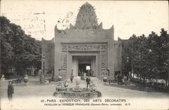 VINTAGE POSTCARD Paris Fair Of Decorative Arts House De I' Africa French Arsts Flame Decorative