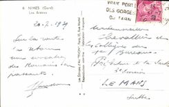 POSTAL MODERNA Nimes las gargantas de Daguin del sello de la arena del Tarn