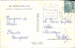 MODERN CARD Piriac On Mer the Cave has Mrs With the Moonlight Daguin Seal Croisic