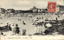 VINTAGE POSTCARD Pornichet Pines the Beach