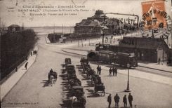 CPA Saint Malo L'esplanade St Vincent et le casino Tramway Cachet Daguin