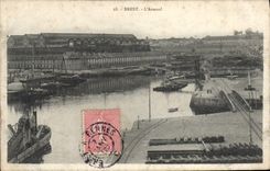 VINTAGE POSTCARD Brest the Arsenal Boats