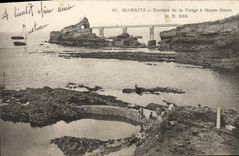 CPA Biarritz Rochers De La Vierge A Maree Basse
