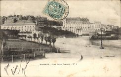 VINTAGE POSTCARD Biarritz Two Casinos