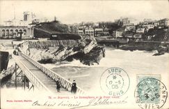 VINTAGE POSTCARD Biarritz the Old Semaphore And Bridge