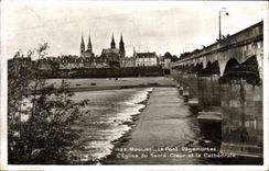 MODERN CARD Moulins the Regemortes Bridge the Church Of the Sacring Heart And the Cathedral