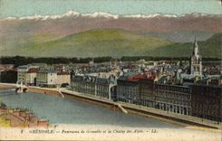 CPA Grenoble Panorama De Grenoble Et La Chaine Des Alpes