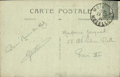 Protesta del templo de Metz de la POSTAL de la VENDIMIA y puente medio