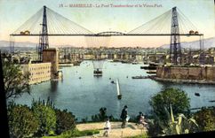 CPA Marseille Le Pont Transbordeur Et Le Vieux Port
