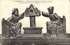 VINTAGE POSTCARD Interior Montreal De I' Eglise Stalls of left chorus-singers of the Rigoley brothers