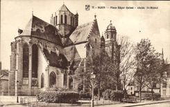 VINTAGE POSTCARD Dijon Places Edgar Quinet Abside St Michel