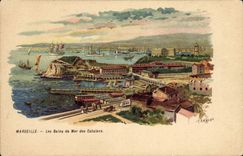CPA Marseille Les Bains De Mer Des Catalans