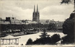 VINTAGE POSTCARD Quimper the Battle field