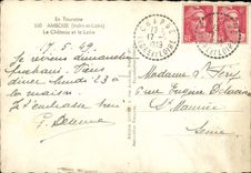 POSTAL MODERNA Amboise el castillo y los granos del prestigio de Loire carga