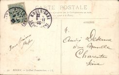 VINTAGE POSTCARD Rouen the Transporter bridge