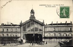 VINTAGE POSTCARD Amiens Train station Of North