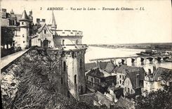 CPA Amboise Vue Sur La Loire Terrasse Du Chateau