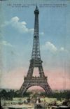 VINTAGE POSTCARD Paris the Eiffel Tower gardens of the Champ de Mars