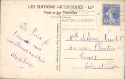 VINTAGE POSTCARD Paris the Eiffel Tower gardens of the Champ de Mars