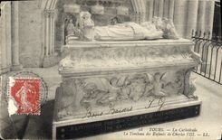 VINTAGE POSTCARD Tours the Cathedral the Tomb Of the Children Of Charles VIII