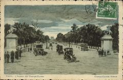 CPA Paris L'Avenue Des Champes Elysees Automobile