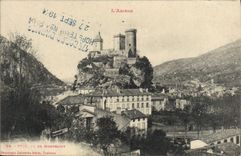 CPA Foix Vue De Montgaury Cachet 17eme corps d'armee Hopital Temporaire (rare)