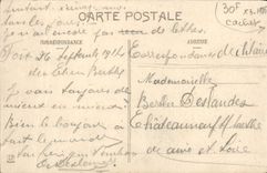 Hospital temporal del cuerpo del ejército de Foix Seen De Montgaury Seal de la POSTAL de la VENDIMIA 17mo (raro)