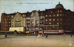 CPA Metz Les Hotels De La Gare Hotels Metropole