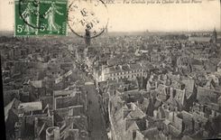 VINTAGE POSTCARD Caen View Taken of the Bell-tower of Saint Pierre