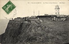 VINTAGE POSTCARD Cape of Heve the Lighthouse and Cliffs