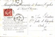 Las francesas de la fabricación de la POSTAL de la VENDIMIA de armas y los ciclos de St. Etienne Velo completan un ciclo