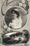 CPA Agen Pont Canal et Tunnel Train Coiffure Gasconne Folklore 
