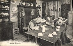 VINTAGE POSTCARD Auvergne Interior Auvergnat Folklore