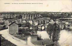VINTAGE POSTCARD Limoges Vienna the Bridges St National Martial and Viaduct