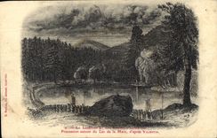 CPA La Lorraine et les Vosges d'autrefois Procession autour du lac de la Maix d'apres Valentin 