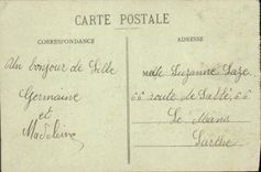 POSTAL Lille de la VENDIMIA que el monumento de Testelin deteriora por los alemanes