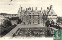 VINTAGE POSTCARD Langeais the Castle Interior Frontage